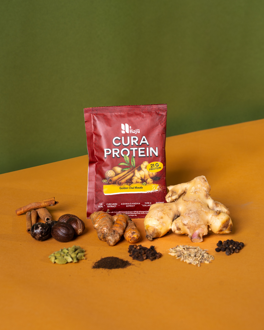 Hojū Cura Recovery Protein Blend in Box - Golden Chai Masala (10x35g)